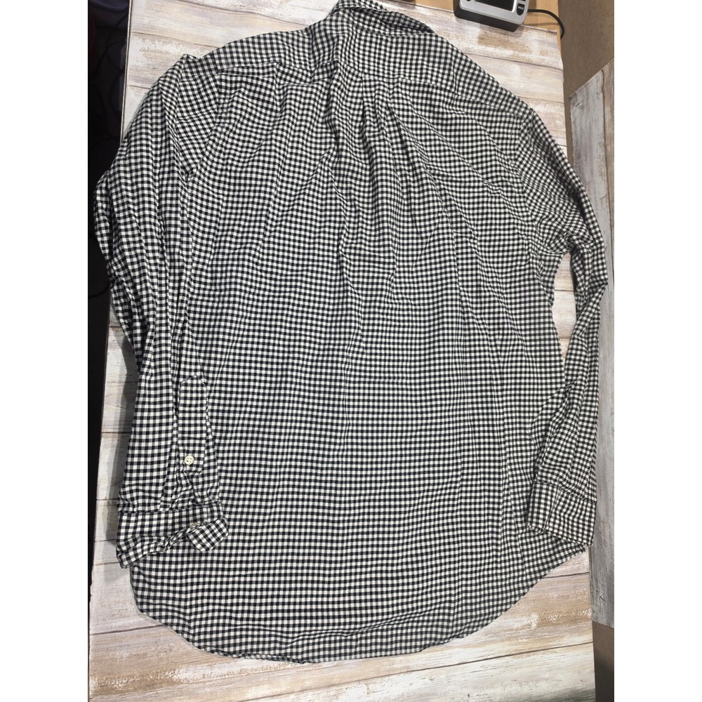 Ralph Lauren Mens Classic Fit Gingham Button Down Shirt Black White Large L - Picture 6 of 7